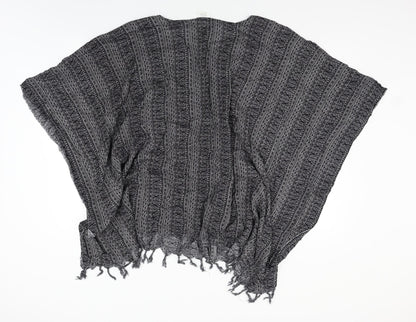importador Womens Black Fair Isle   Poncho One Size