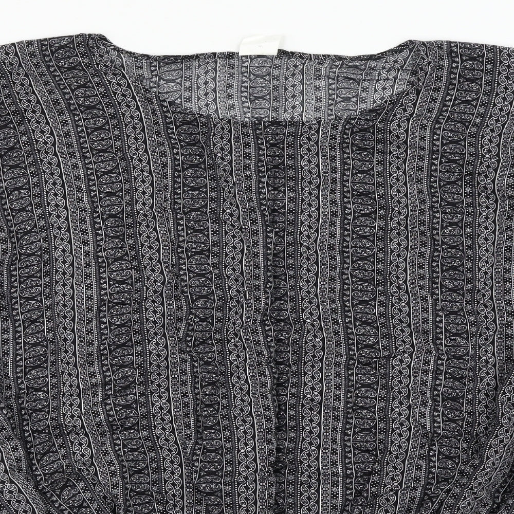 importador Womens Black Fair Isle   Poncho One Size