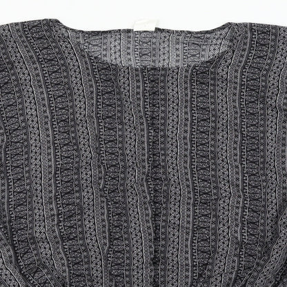 importador Womens Black Fair Isle   Poncho One Size