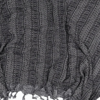 importador Womens Black Fair Isle   Poncho One Size