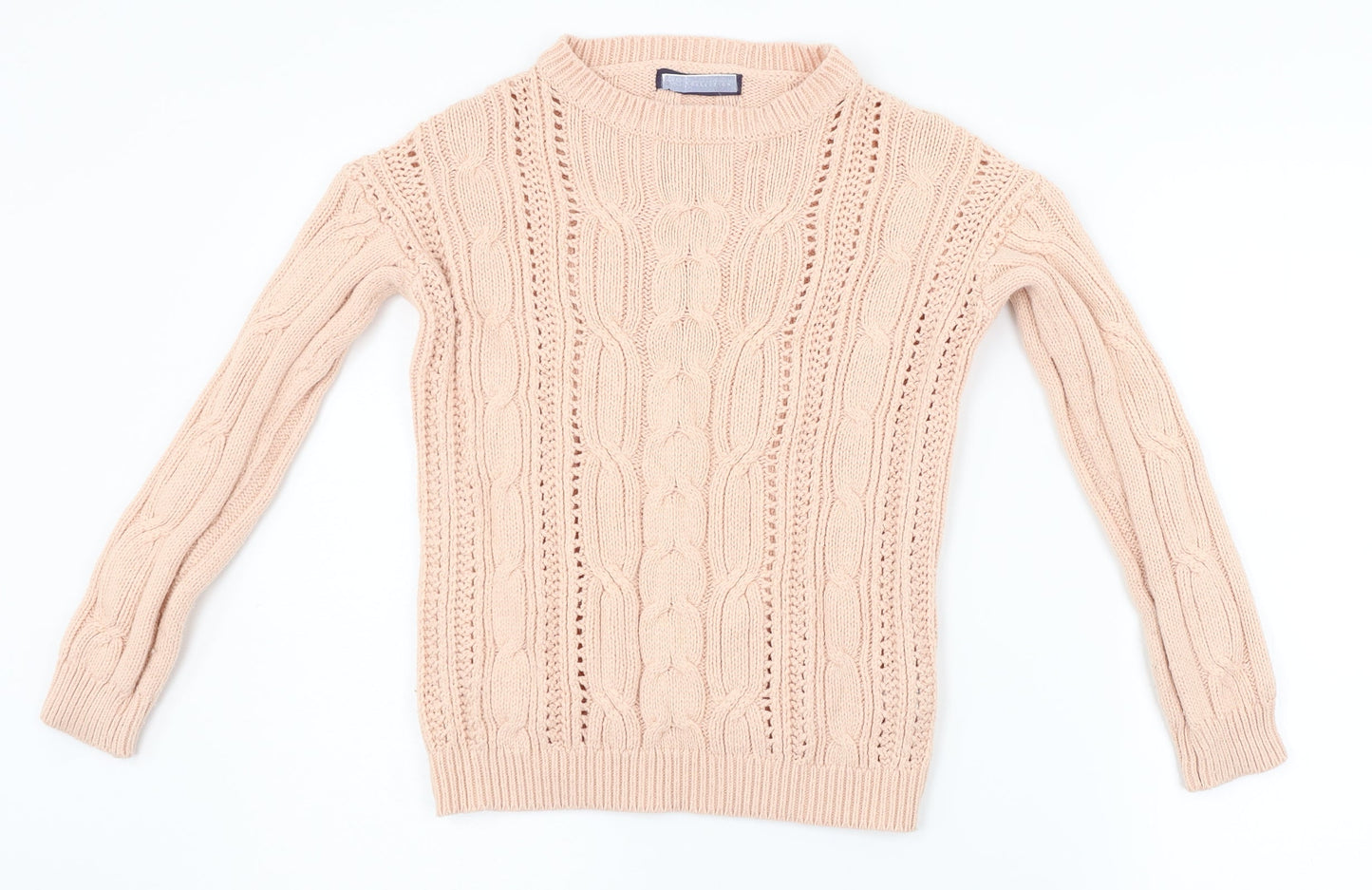 M&S Womens Pink   Pullover Jumper Size 8  - buttoned sleeves