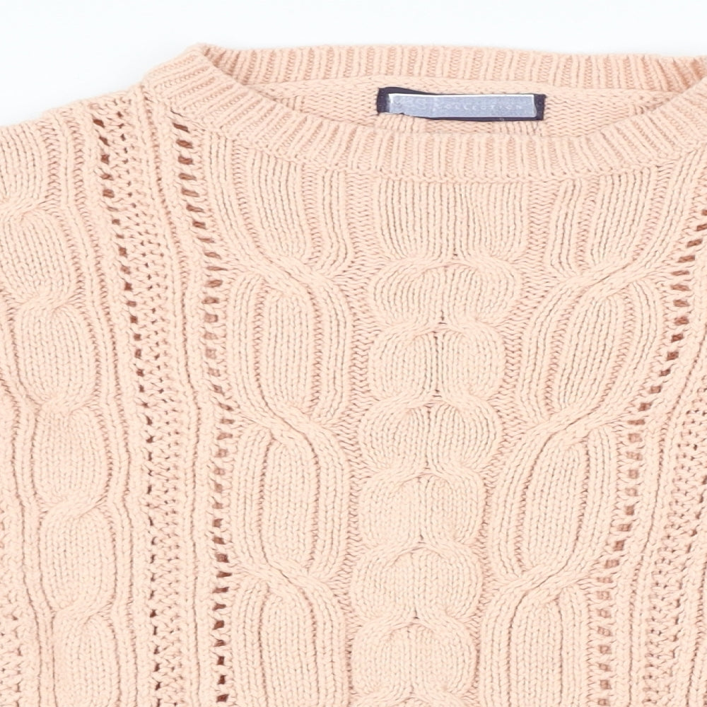 M&S Womens Pink   Pullover Jumper Size 8  - buttoned sleeves