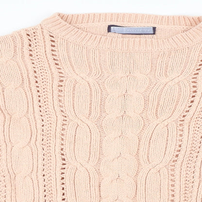 M&S Womens Pink   Pullover Jumper Size 8  - buttoned sleeves