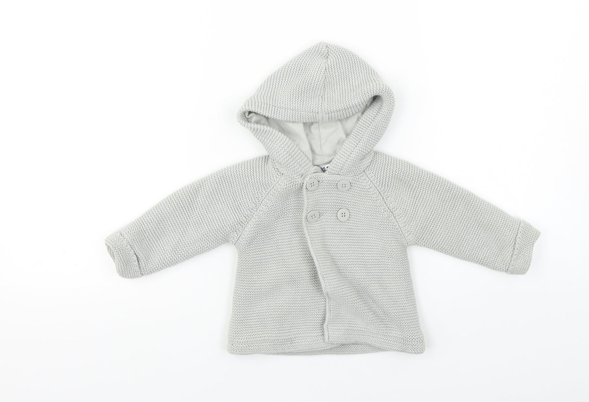 Additional front view of Cocoon Baby Grey Jacket, size 6-9, Months