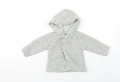 Additional front view of Cocoon Baby Grey Jacket, size 6-9, Months