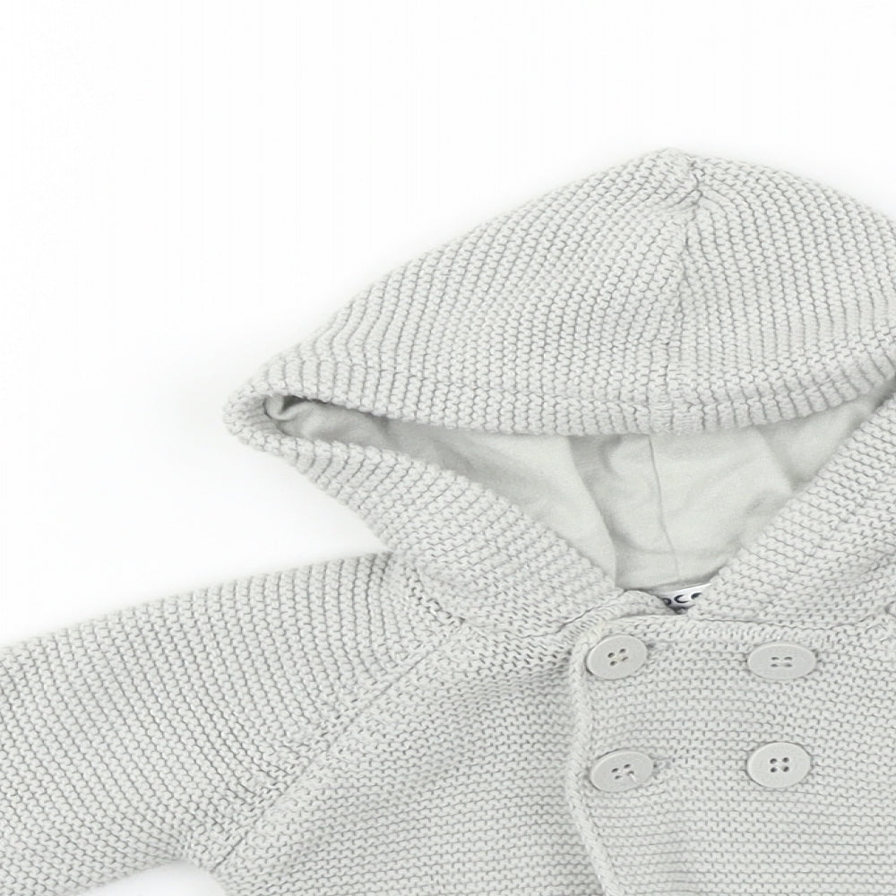 Close-up detail of Cocoon Baby Grey Jacket, size 6-9, Months