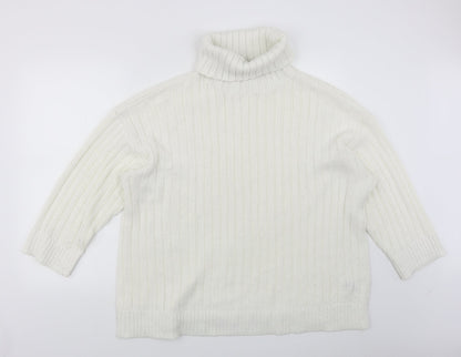 Divided Womens White   Pullover Jumper Size L