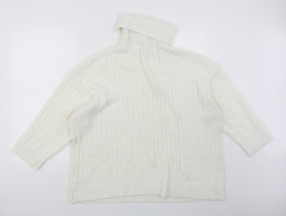 Divided Womens White   Pullover Jumper Size L