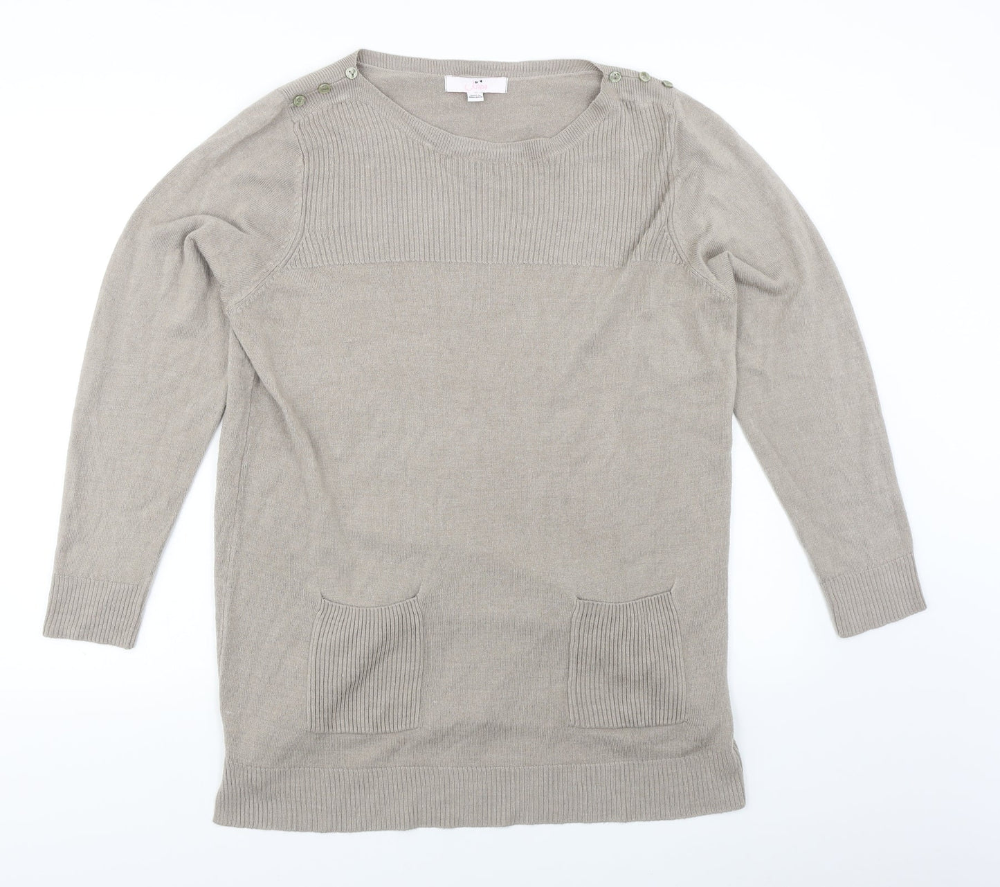 Julipa Womens Beige   Pullover Jumper Size 16