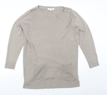 Julipa Womens Beige   Pullover Jumper Size 16
