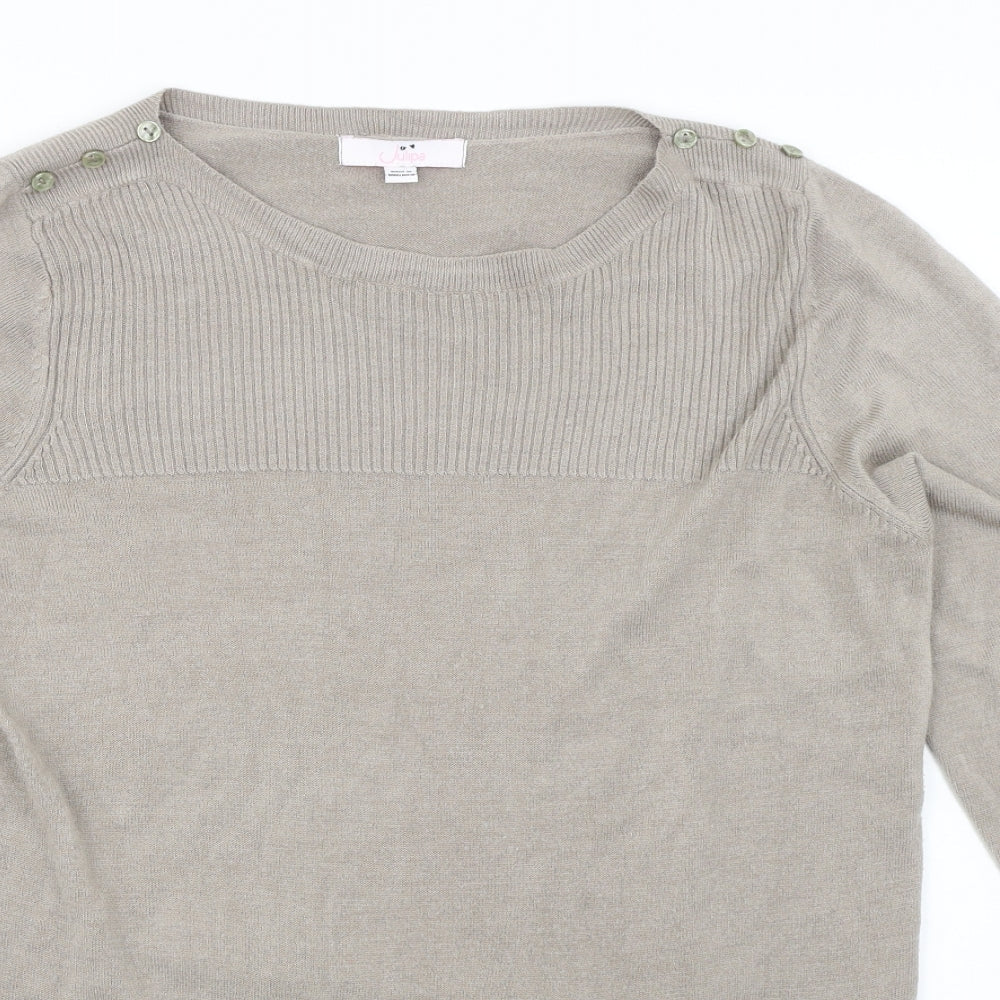 Julipa Womens Beige   Pullover Jumper Size 16