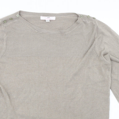 Julipa Womens Beige   Pullover Jumper Size 16