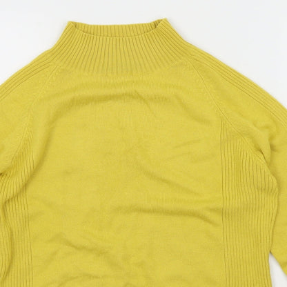 Close-up detail of Alexara women’s yellow knit jumper, size L
