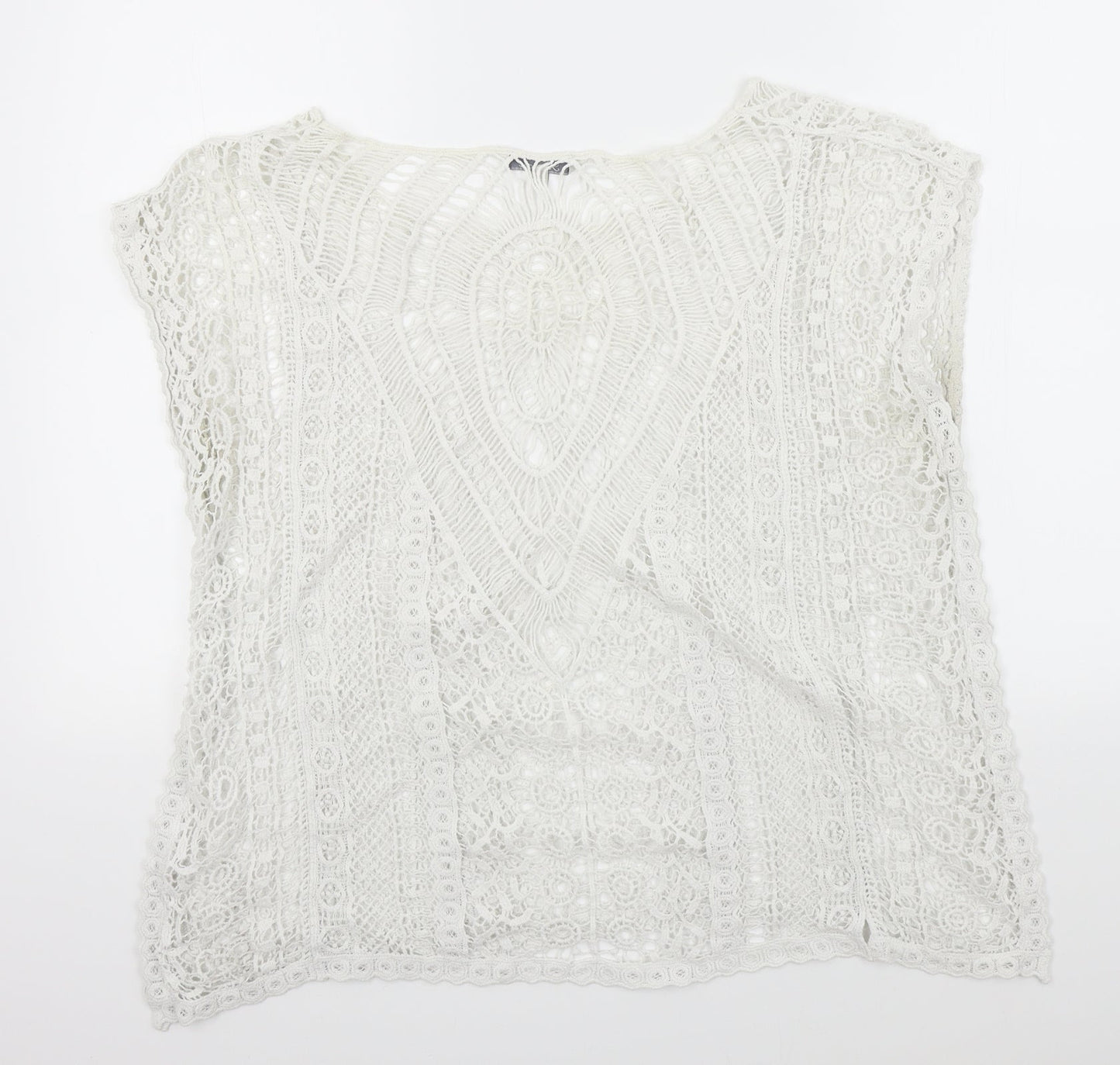 Womens UK Size S Peacocks White Basic Blouse