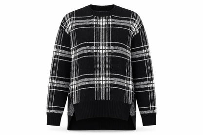 Marks & Spencer Womens Black Check  Pullover Jumper Size M
