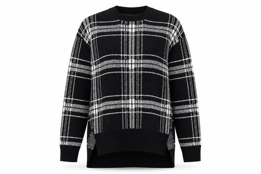 Marks & Spencer Womens Black Check  Pullover Jumper Size M