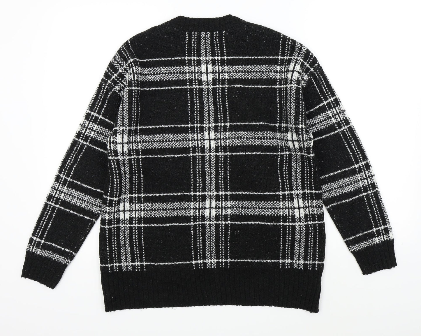 Marks & Spencer Womens Black Check  Pullover Jumper Size M