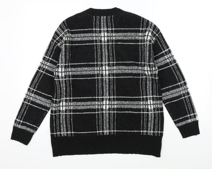 Marks & Spencer Womens Black Check  Pullover Jumper Size M