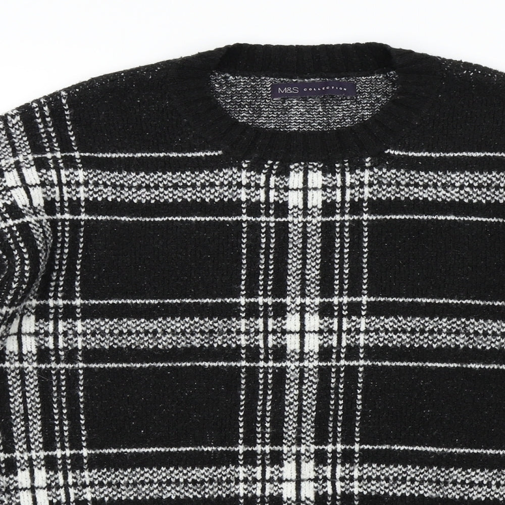 Marks & Spencer Womens Black Check  Pullover Jumper Size M