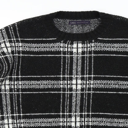 Marks & Spencer Womens Black Check  Pullover Jumper Size M