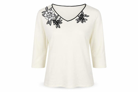 Classics Womens White   Pullover Jumper Size 14  - Embroidered