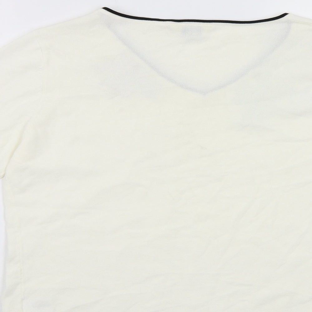 Classics Womens White   Pullover Jumper Size 14  - Embroidered