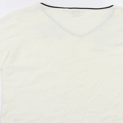 Classics Womens White   Pullover Jumper Size 14  - Embroidered