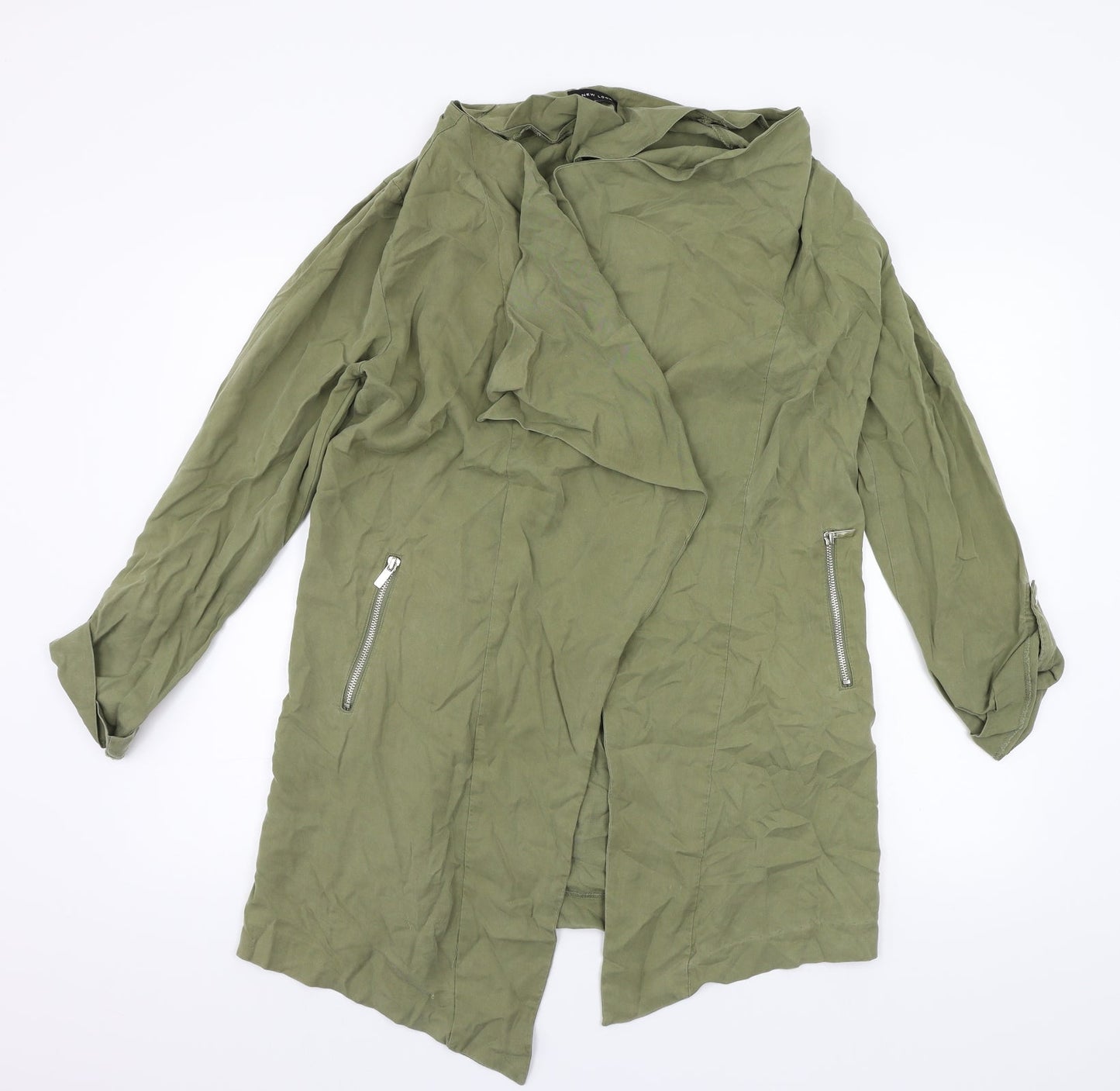 Womens UK Size 12 New Look Green Overcoat