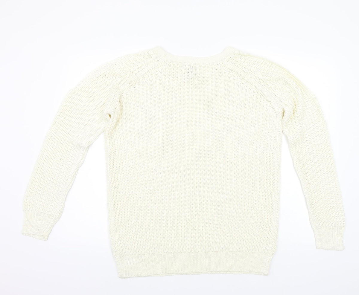 Capsule Womens White Pullover Jumper Size 14