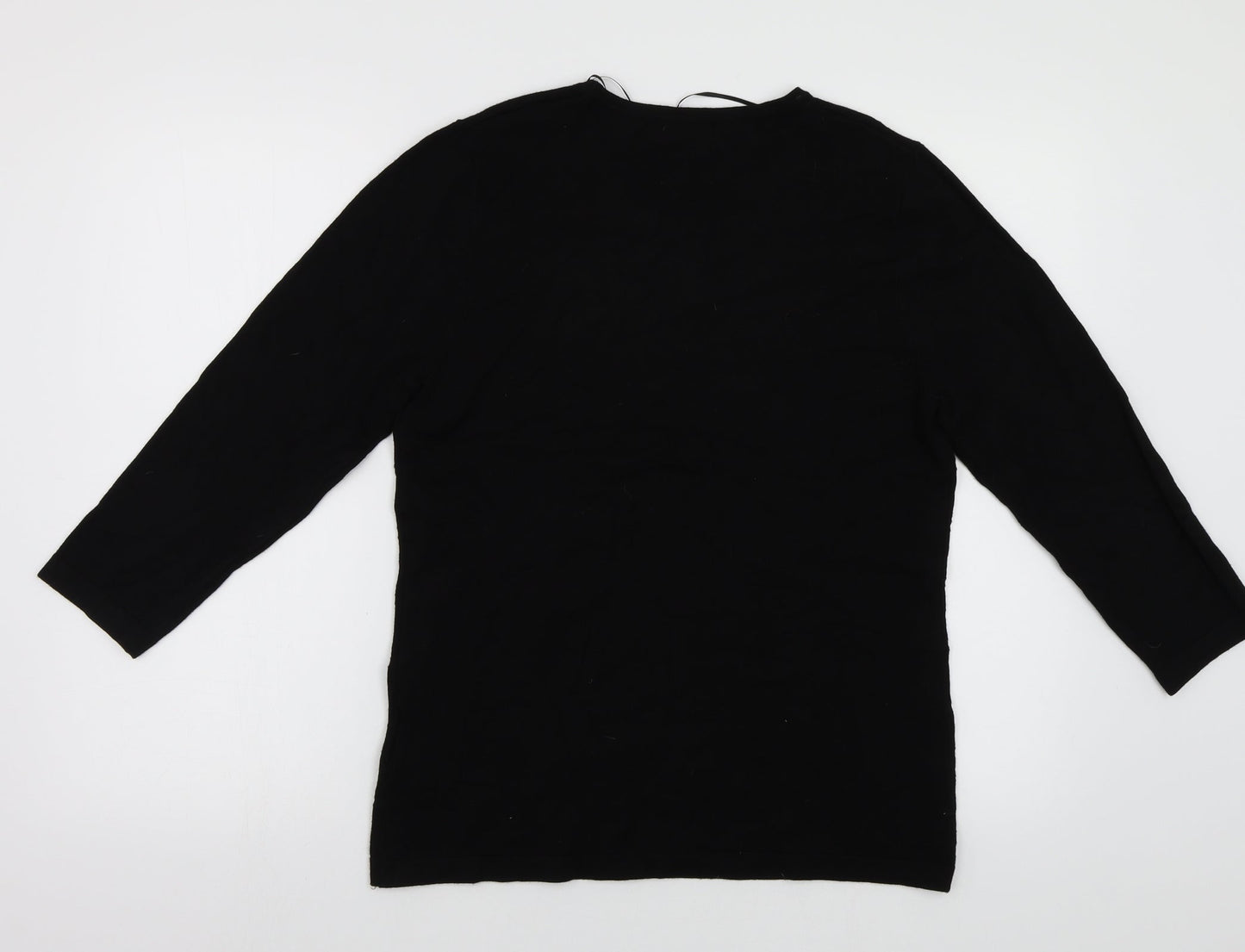 BASSINI Womens Black  Jersey Pullover Jumper Size M  - Embroidered detail