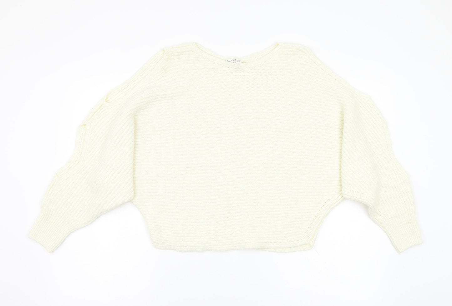 Miss Selfridge Womens Ivory   Pullover Jumper Size 14  - cutout detail