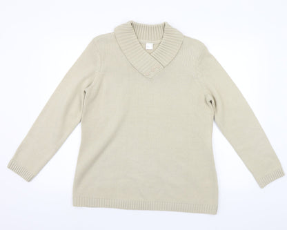 Preworn Womens Beige   Cardigan Jumper Size 14