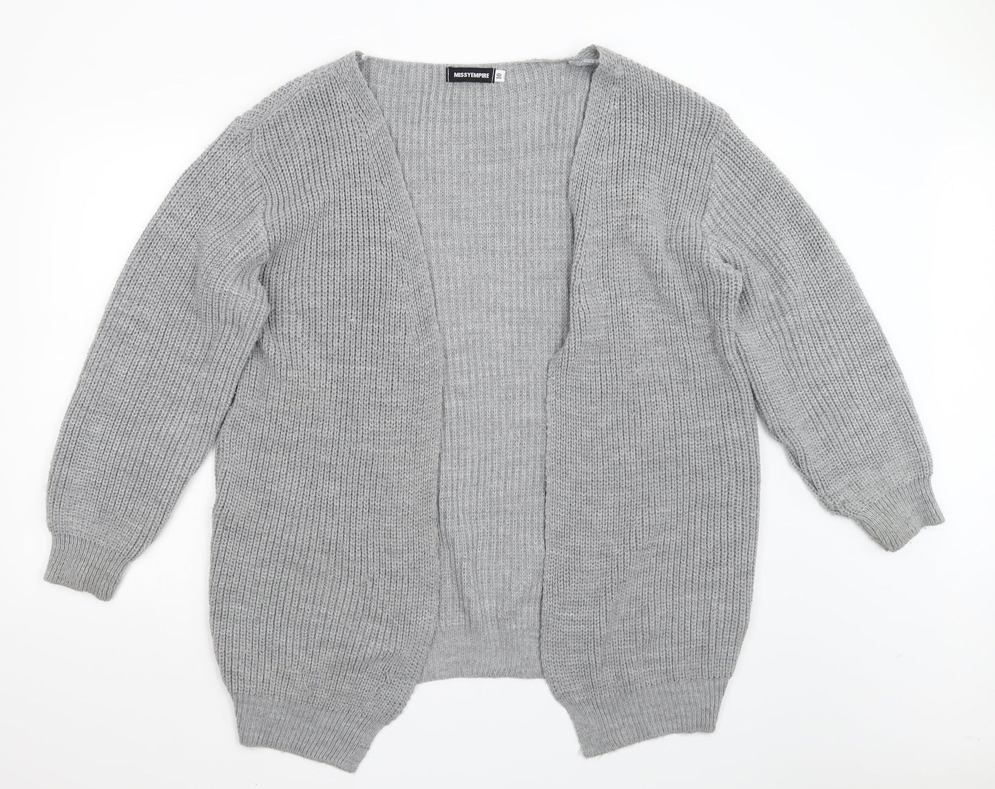 Missy Empire Womens Grey   Cardigan Jumper Size 10