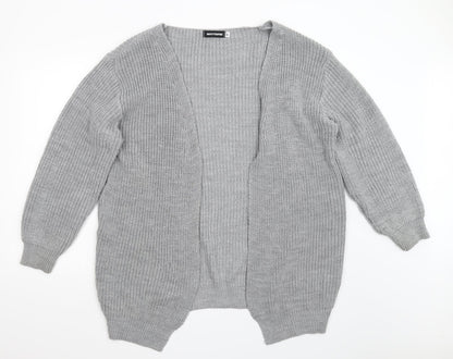 Missy Empire Womens Grey   Cardigan Jumper Size 10