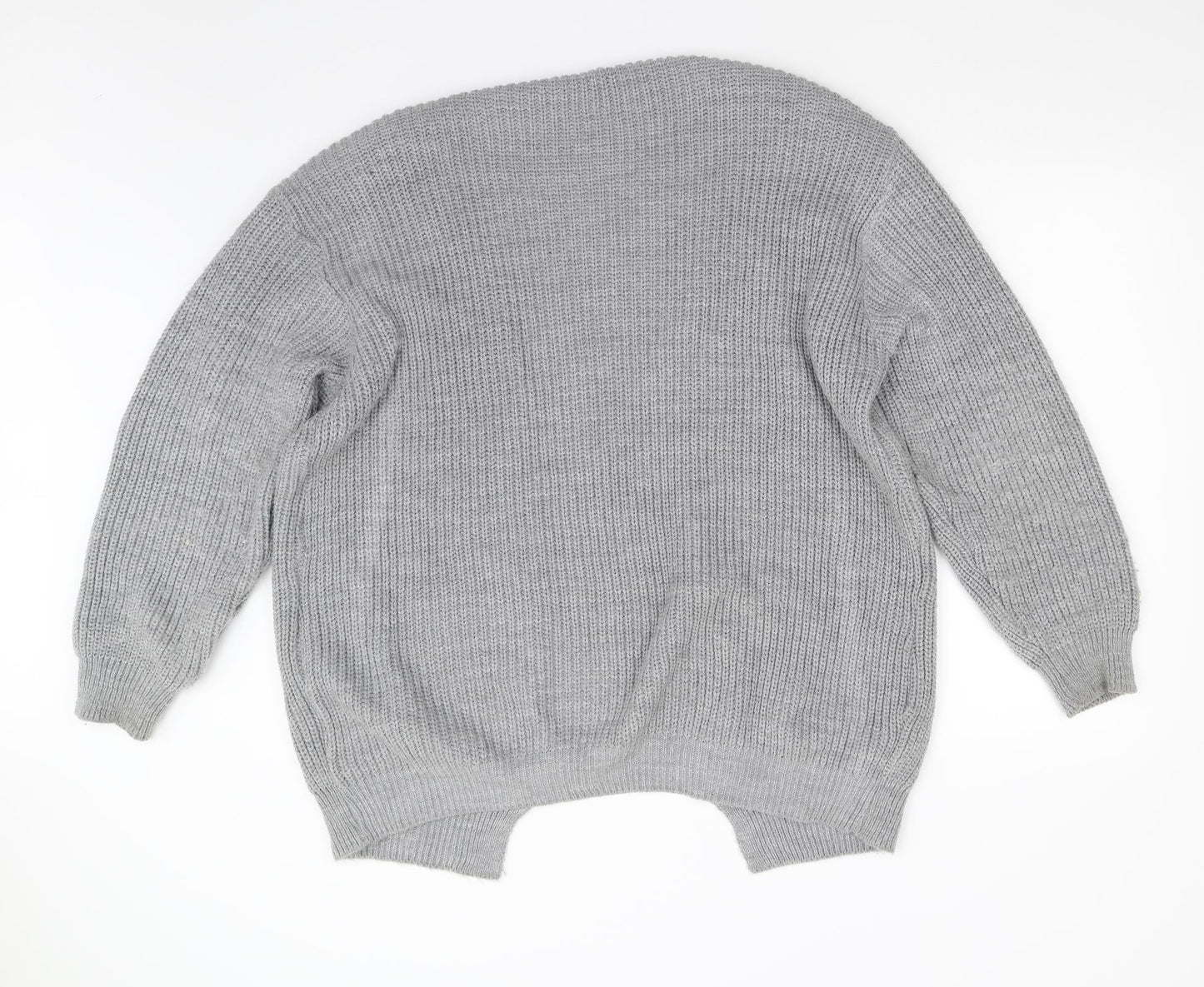 Missy Empire Womens Grey   Cardigan Jumper Size 10