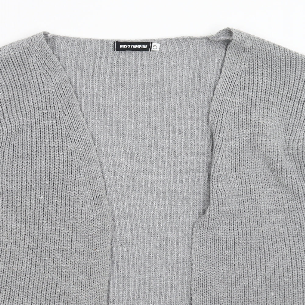 Missy Empire Womens Grey   Cardigan Jumper Size 10