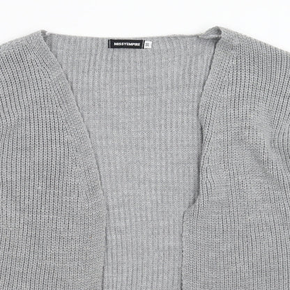 Missy Empire Womens Grey   Cardigan Jumper Size 10