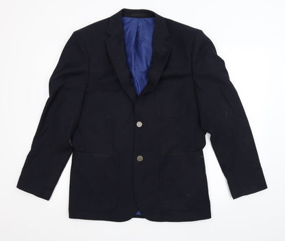 Mens UK Size 40 Charlton Gray Regular Blue Suit Jacket
