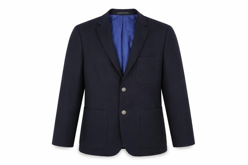 Mens UK Size 40 Charlton Gray Regular Blue Suit Jacket