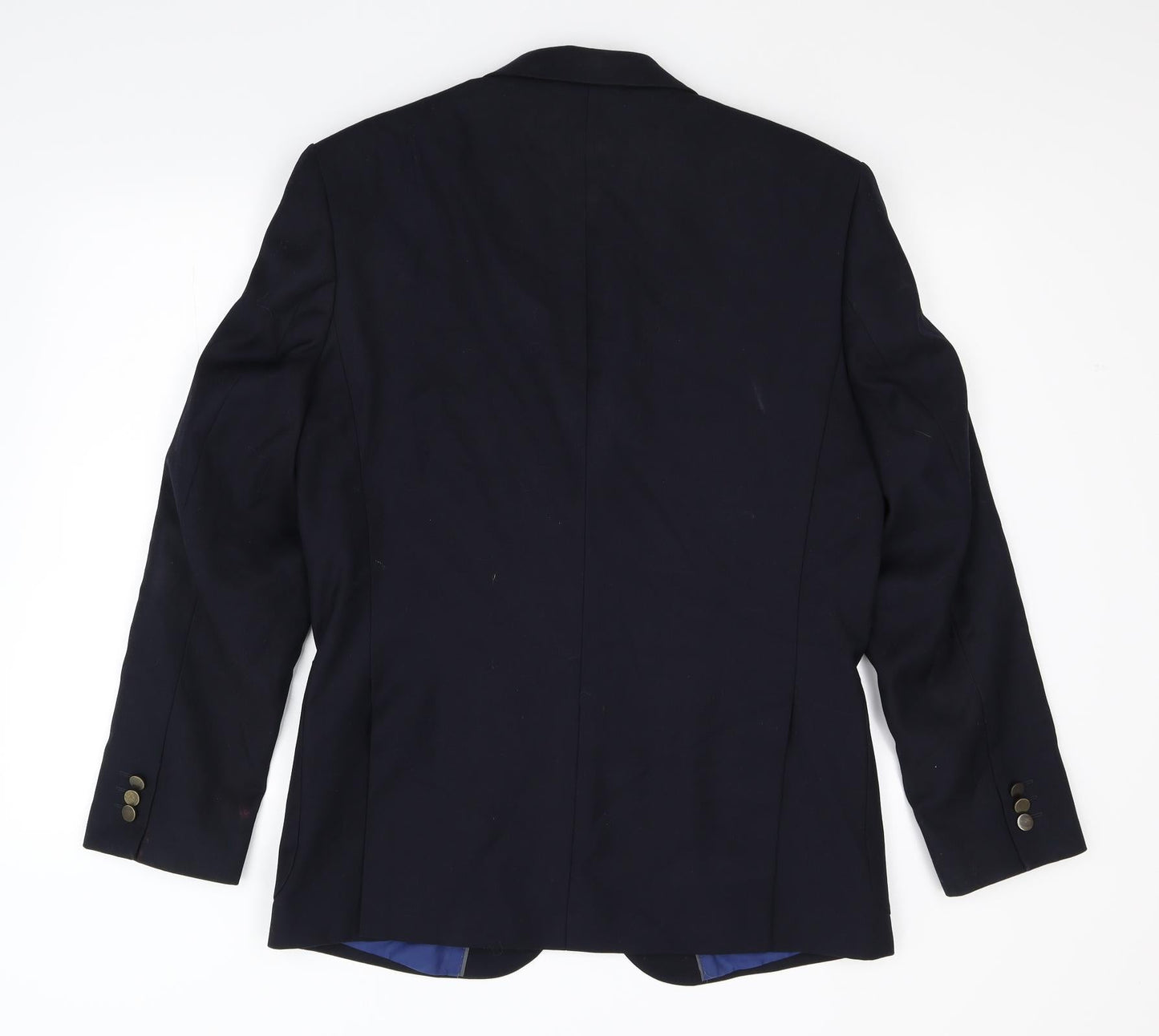 Mens UK Size 40 Charlton Gray Regular Blue Suit Jacket