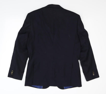 Mens UK Size 40 Charlton Gray Regular Blue Suit Jacket