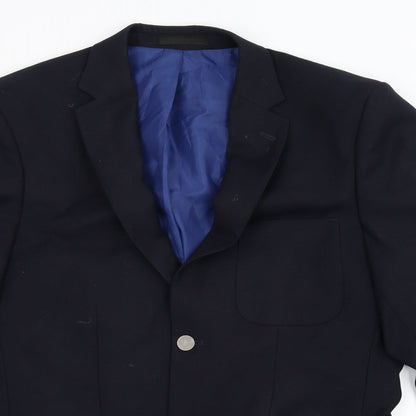 Mens UK Size 40 Charlton Gray Regular Blue Suit Jacket
