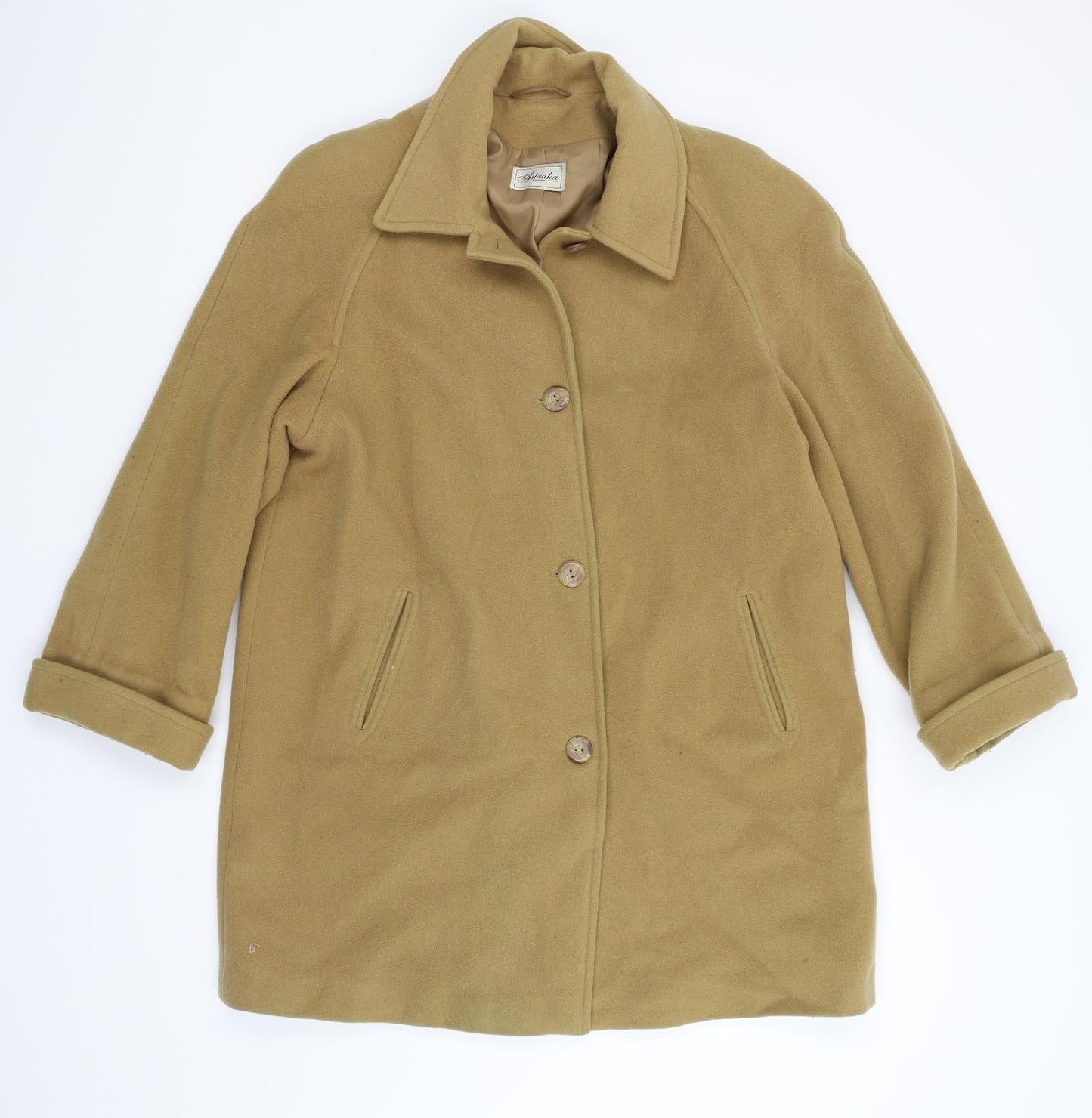 Womens UK Size 16 Astraka Yellow Overcoat