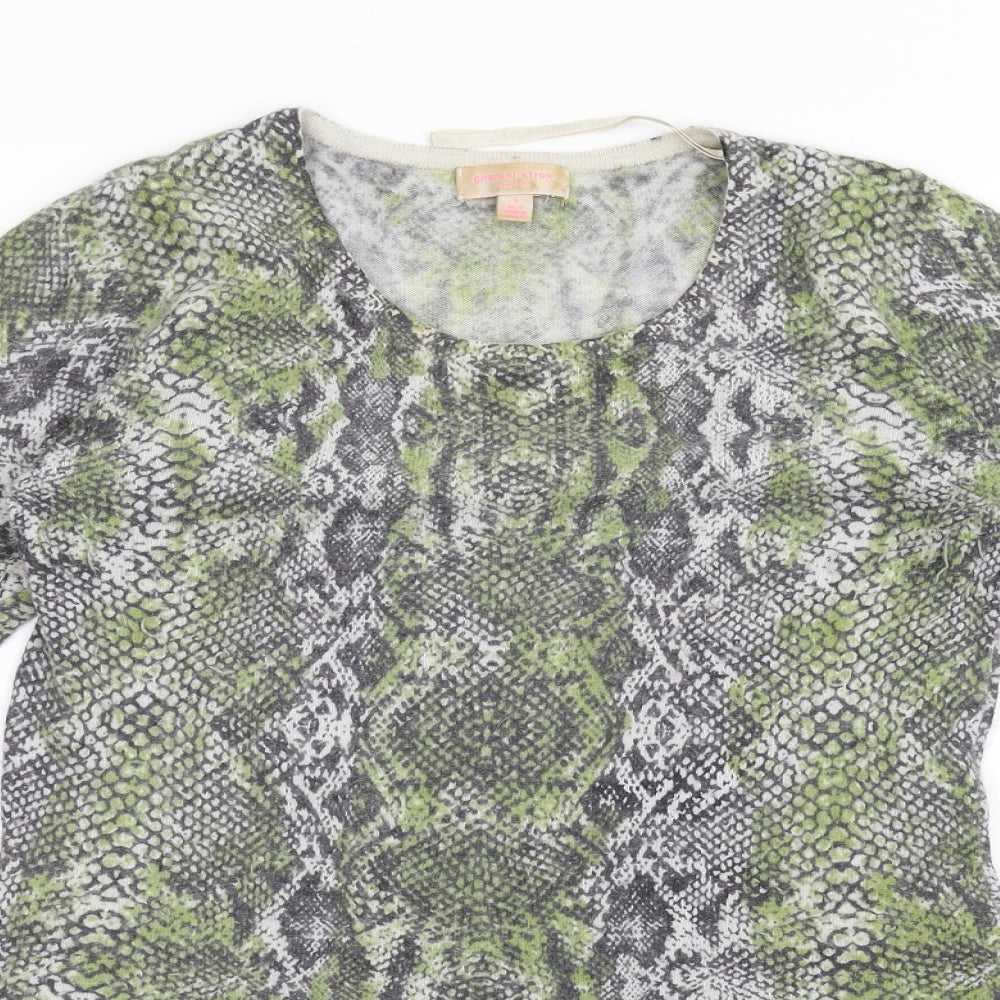 Gharani Strok Womens Green Animal Print  Jumper Dress  Size S