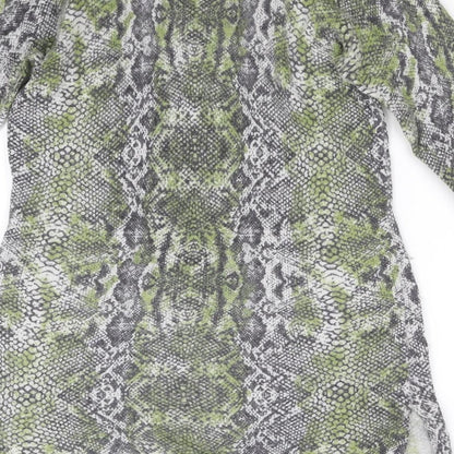 Gharani Strok Womens Green Animal Print  Jumper Dress  Size S