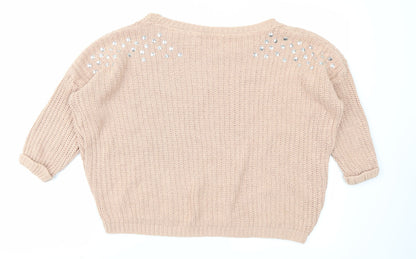 Lou-Lou Womens Pink  Knit Pullover Jumper Size S