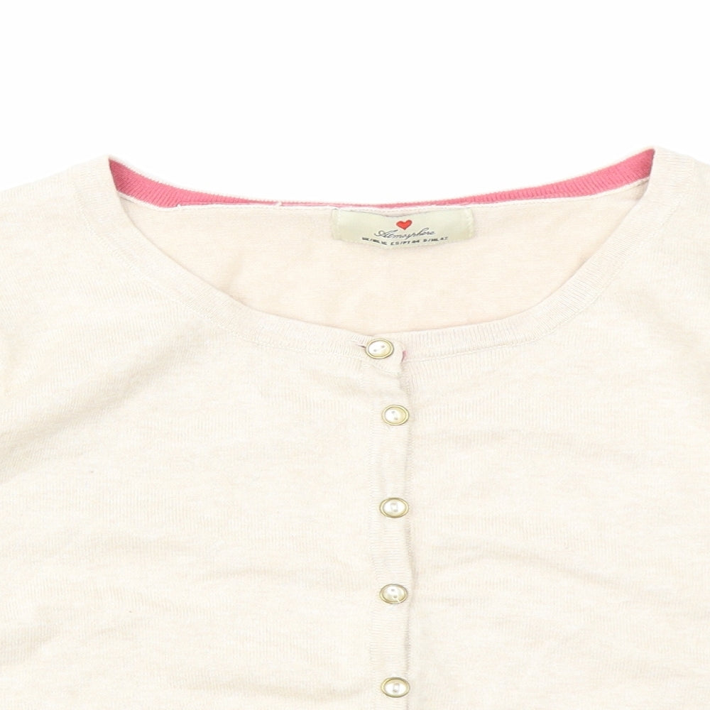 Atmosphere Womens Beige  Knit Cardigan Jumper Size 16