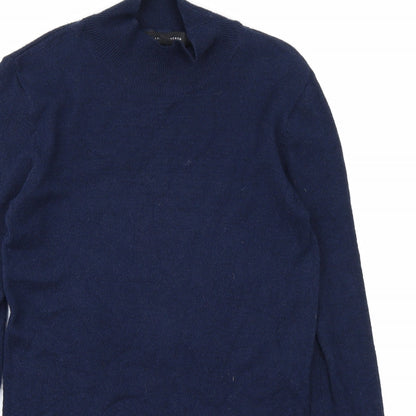 Close-up detail of Atmosphere women’s blue knit jumper, size UK 8