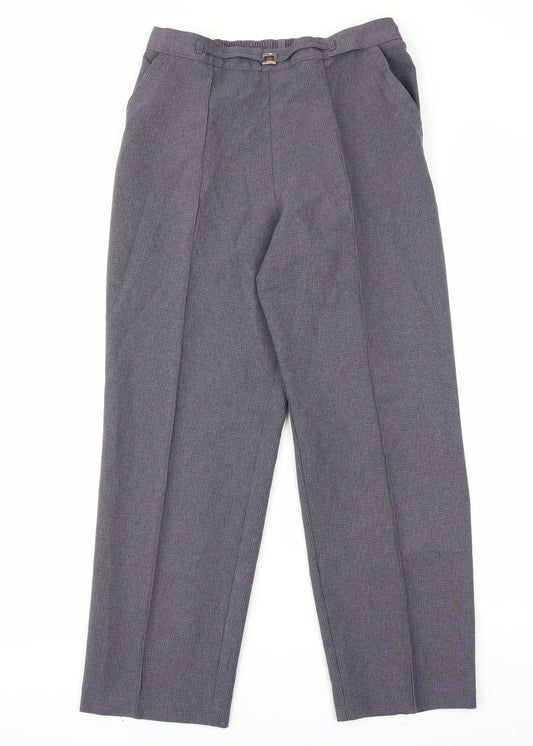 M&S Womens Blue Check  Trousers  Size 10 L26 in