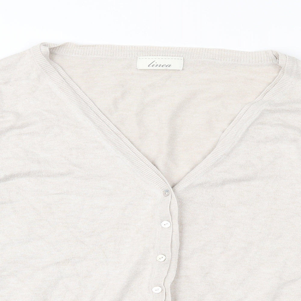 Linea Girls Beige  Knit Cardigan Jumper Size XL